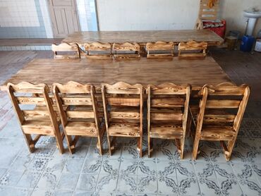 Masa və oturacaq dəstləri: Mətbəx üçün, Açılmayan, Dördbucaq masa, 8 stul — 8