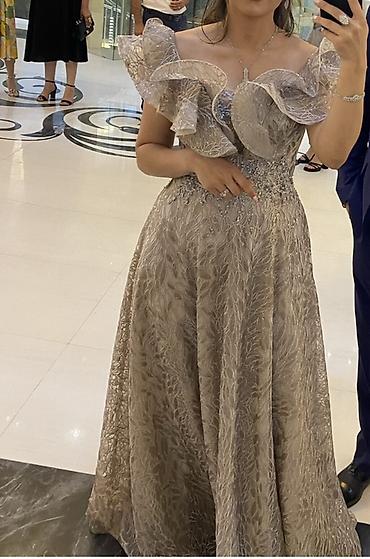 vecerni don: Zərif gecə/libas - Rəng: şampan-bej tonlarında - Stil: uzun — 1