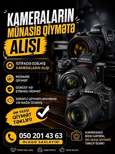 Digər xidmətlər: Xidmət: Kameraların münasib qiymətlə alışı Təsvir: - İstifadə edilmiş — 1