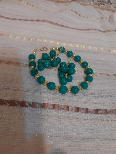 Bijuteriya dəstləri: Əl işi bəzək dəsti – təbii daşlardan qolbaqlar və sırğalar - Model 1 — 13