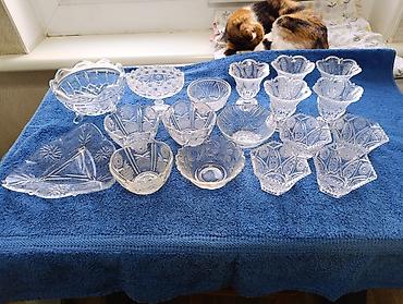 Наборы посуды: Набор столового стекла/хрусталя с гранёной и резной декорировкой — 16