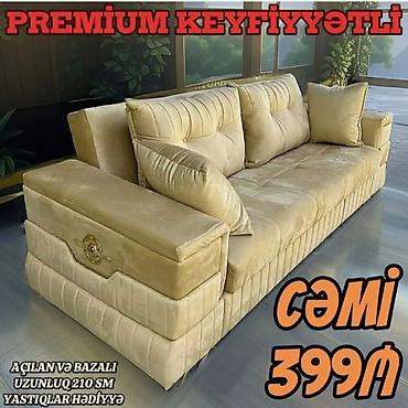 Divanlar: Premium keyfiyyətli açılan və bazalı divan - Uzunluq: 210 sm - Geniş — 1