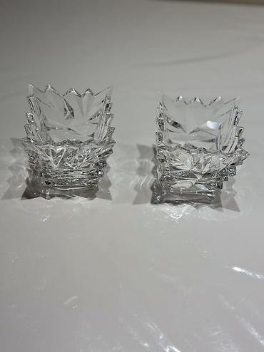 Bohemia Jihlava Glacier Votive xrustal mürəbbə qabı 2 ədəd dəst lalafo.az -da Bohemia Jihlava Glacier Votive xrustal mürəbbə qabı 2 ədəd dəst