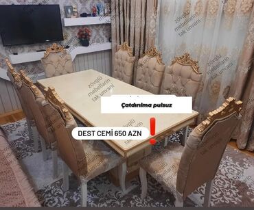Masa və oturacaq dəstləri: Qonaq otağı üçün, Yeni, 8 stul