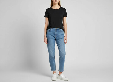 czarna koszulka barcelony: H&M, Women`s T-shirt, size L