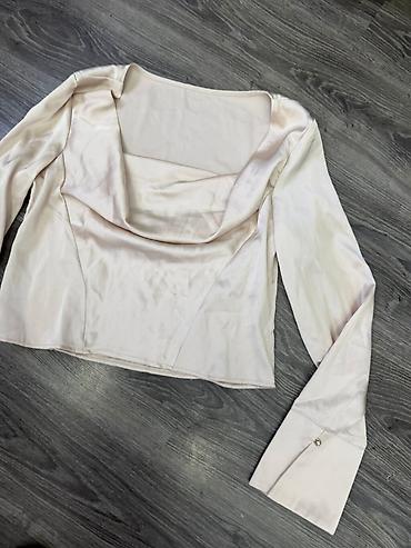 lepe devojke: Nova elegantna Shein bluza, materijal kao saten, prelepe šampanj — 3