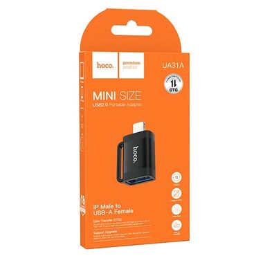 переходник аукс: OTG переходник Hoco UA31A Lightning Male to USB2.0 Female Черный