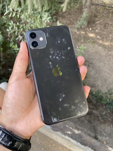 аирподс фейк цена: IPhone 11, Колдонулган, 64 ГБ, Jet Black, Заряддоочу түзүлүш, Коргоочу айнек, Каптама, 75 %