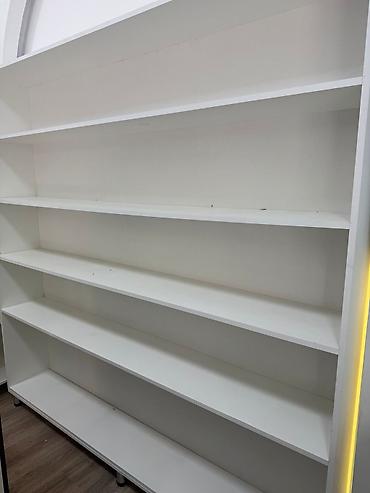 ayaqqabı mebeli: Ağ rəngli modul kitab rəfi/vitrin - Material: Laminat/MDF tipli ağ — 5
