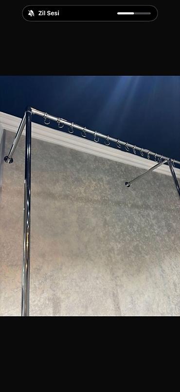 cem tavalar: Pərdə üçün tavan relsi və dayaq sistemi - Material: xrom rəngli metal — 1