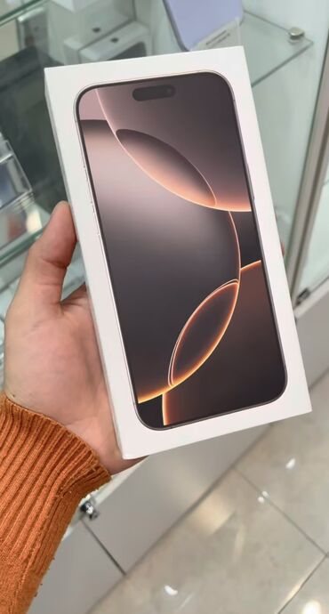 Apple iPhone: IPhone 16 Pro Max, Новый, 256 ГБ, Desert Titanium, Кабель, Коробка