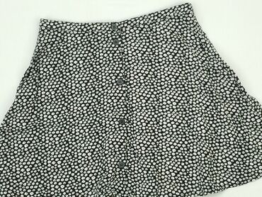 czarne spódnice w kwiaty: Skirt, XS (EU 34), condition - Very good