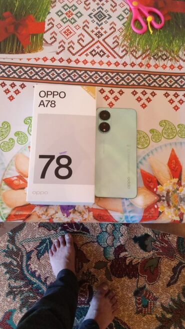 телефон fly bl4201: Oppo A78, 256 ГБ, цвет - Голубой, Сенсорный, Отпечаток пальца, Две SIM карты