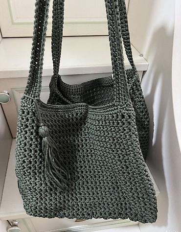 Классические сумки: Сумка ручная работа из хлопкового шнура — 11