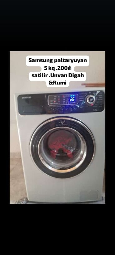 Paltaryuyan maşınlar: Samsung paltaryuyan 5 kq .200₼ satilir .Unvan Digah &Rumi(yalnız