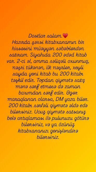 Kitablar, jurnallar, CD, DVD: 1 azn-dən başlayaraq kitablar, minimum 1 azn, maksimum 40 azn arası