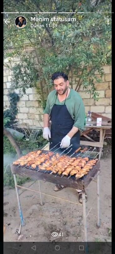 Aşpazlar: Xidmət: Manqal və kabab ustası Təklif edilənlər: - Açıq havada və ya — 3