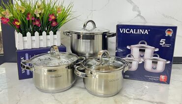 кастрюля 40 литров нержавейка: Набор кастрюль Vicalina (3предметов) - Материал: нержавеющая сталь. -