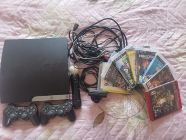 playstation 4 diskləri: PlayStation 3 (PS3) oyun seti Komplekt: - PS3 Slim konsolu - 2 ədəd