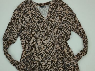 brązowa bluzki z długim rękawem: Блуза жіноча, Janina, M, стан - Хороший