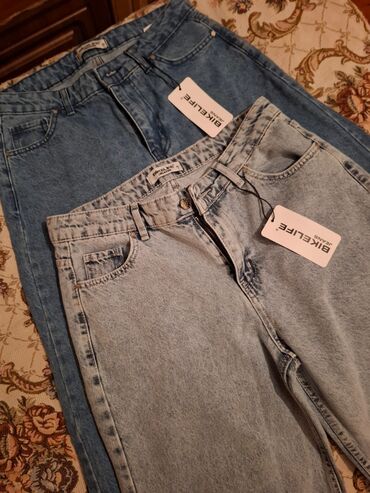 подарки на день рождения: Bikelife Jeans – düz kəsimli denim şalvar Trendyoldan alınıb razmer