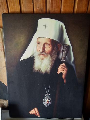 ormar za igracke: Umetnička slika na platnu – portret pravoslavnog patrijarha - — 1