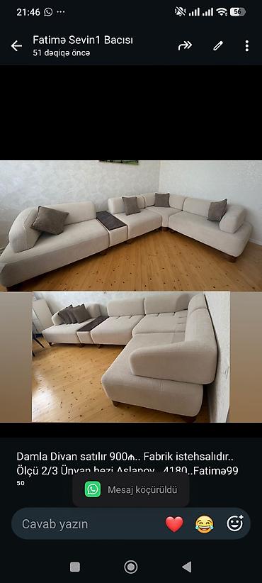 Damla Divan satılır 900₼. Fabrik istehsalıdır. Ölçü 2/3 Ünvan hezi lalafo.az -da Damla Divan satılır 900₼. Fabrik istehsalıdır. Ölçü 2/3 Ünvan hezi