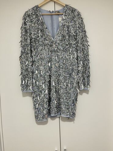 srebrne haljine prodaja: Asos M (EU 38), L (EU 40), color - Multicolored, Evening, Long sleeves