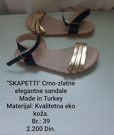 shoes: SKAPETTI crno‑zlatne elegantne sandale - Proizvodnja: Made in Turkey — 1