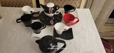 Чайные наборы и сервизы: Чайный набор, цвет - Черный, Керамика, 4 персон, Япония