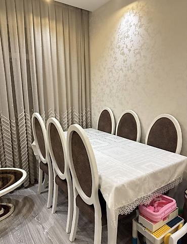 restoran is: - Yemək masası və 6 ədəd stul dəsti - Rəng: ağ karkas, qəhvəyi — 1