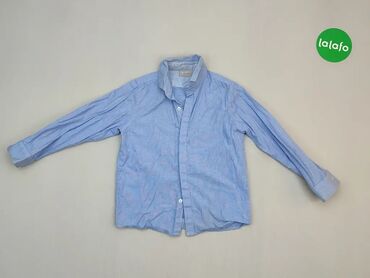 Koszuli: Koszula, 6 lat, wzrost - 116 cm., wzór - Jednolity kolor, kolor - Błękitny