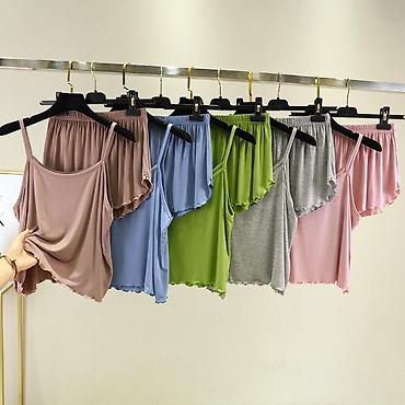 Домашние костюмы: Домашний костюм, Майка, Кофта, Бриджи, Вискоза, Китай, Лето — 13