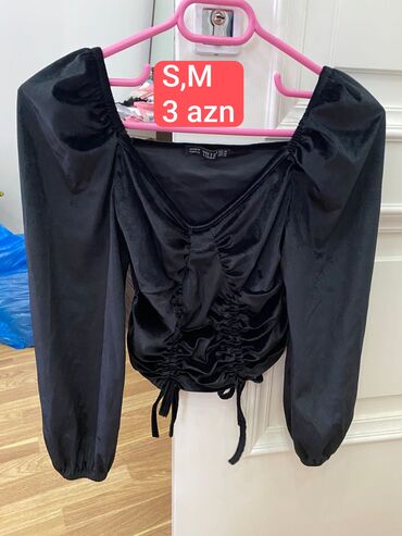 Futbolka və maykalar: Qadın köynək/top dəsti 1) Zara lilac rəngli qısa top - V şəkilli — 18