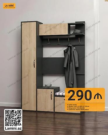 skaf dolab: LA Mini dəhliz dolabı - Komplekt: şkaflı asılqan sistemi, yuxarı qutu — 1