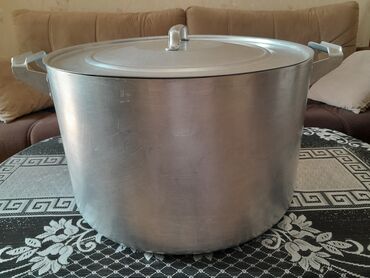 alminum list: Aş qazanı, rəng - Gümüşü, Alüminium, 40 sm, SSRİ