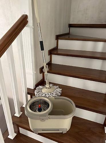 Швабра с ведром и центрифугой (spin-mop) для быстрой уборки полов