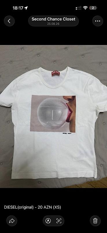 casual: Futbolka, Diesel, XS, rəng - Ağ — 1