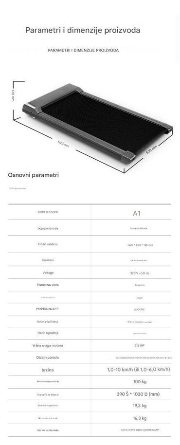 Trake za trčanje: Traka za hodanje/trčanje za kuću i kancelariju – kompaktna i tanka — 7