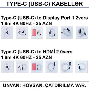 display: HDMİ DVİ VGA Display Port Type-C USB Kabellər 📍Ünvan: Bakı şəh — 10