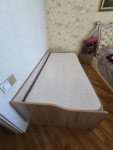 yataq carpayısı: Uşaq/yaylıq tək nəfərlik çarpayı dəsti - Material: açıq palıd rəngli — 1