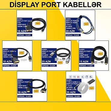 Digər kompüter aksesuarları: Display Port Kabellər ⭐Type-C (USB-C) to Display Port 1.2vers 1,8m 4K — 1