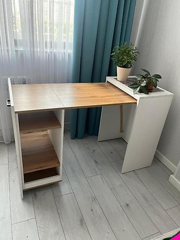 Столы-трансформеры: Стол трансформер Для кухни, Раскладной стол, цвет - Белый — 1