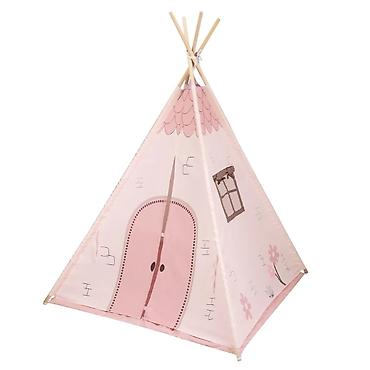 mojoj cerki: KikkaBoo Drveni šator Pink House – tipii za igru sa podlogom - — 1