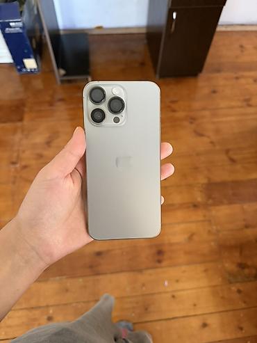 iphone mini: IPhone 15 Pro Max, Б/у, 256 ГБ, Серебристый, Чехол, Коробка, 77 % — 2