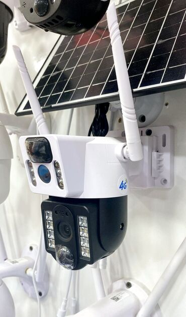 Səs gücləndiriciləri: Simsiz 4G sim kartl Solar ptz 2 kamera 360° 8mp/4K Çöl ṣəraiti ücün