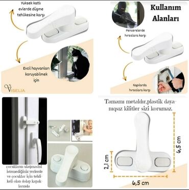 ucuz ev esyalari: Körpe usaqlarin tehlukesizliyi üçün pencere kilidi,2 cutu-10 m