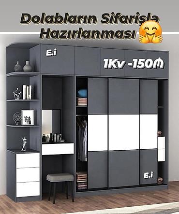 Dolablar: Dolab yeni qarderob paltar dolabı güzgüsüz sifarişlə yığılır — 1