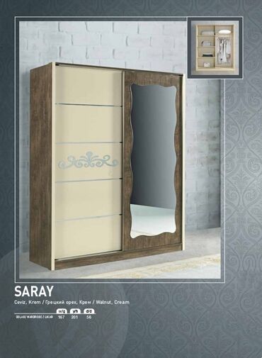 Mətbəx mebeli: Yeni, Kupe, Düz dolab, Qarderob, paltar dolabı, Türkiyə