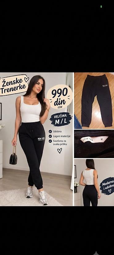 Ženske trenerke LCW – veličina M/L - Crne trenerke sa natpisom “NEW
